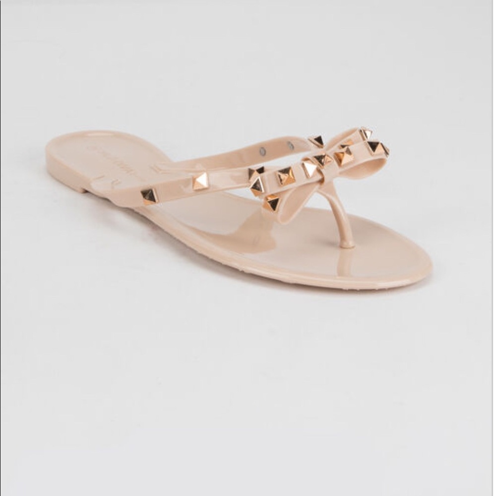 Jelly Bow Nude Women Sandals